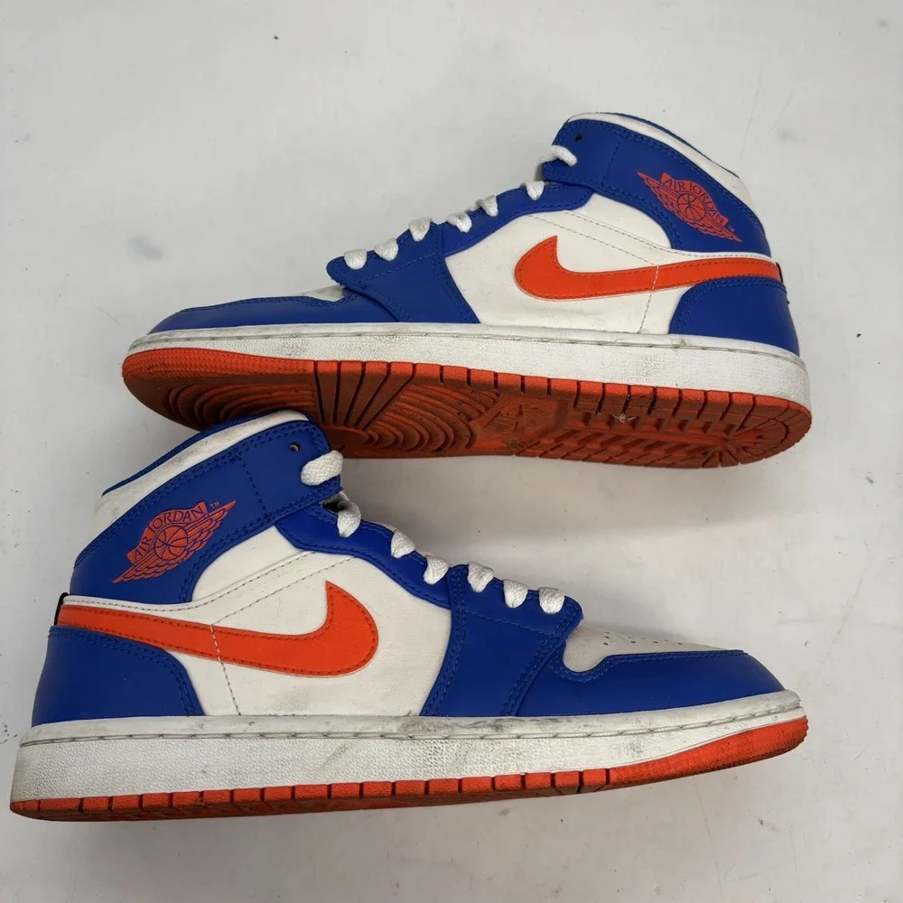 Jordan Air Jordan 1 Knicks Shoes Mens 7 Game Royal Rush Orange FD1029-400
